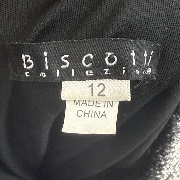 Biscotti Collezioni Party Dress Sz 12 Platinum Silver Sequins‎ Bling Cocktail - Picture 7 of 8